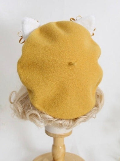 Cat Ears Bow Beret