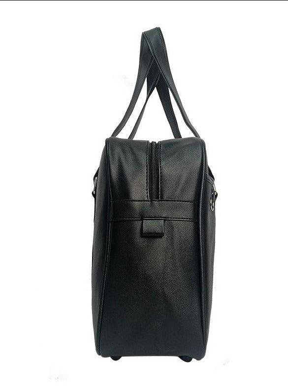 Leather Zip Square Boston Bag