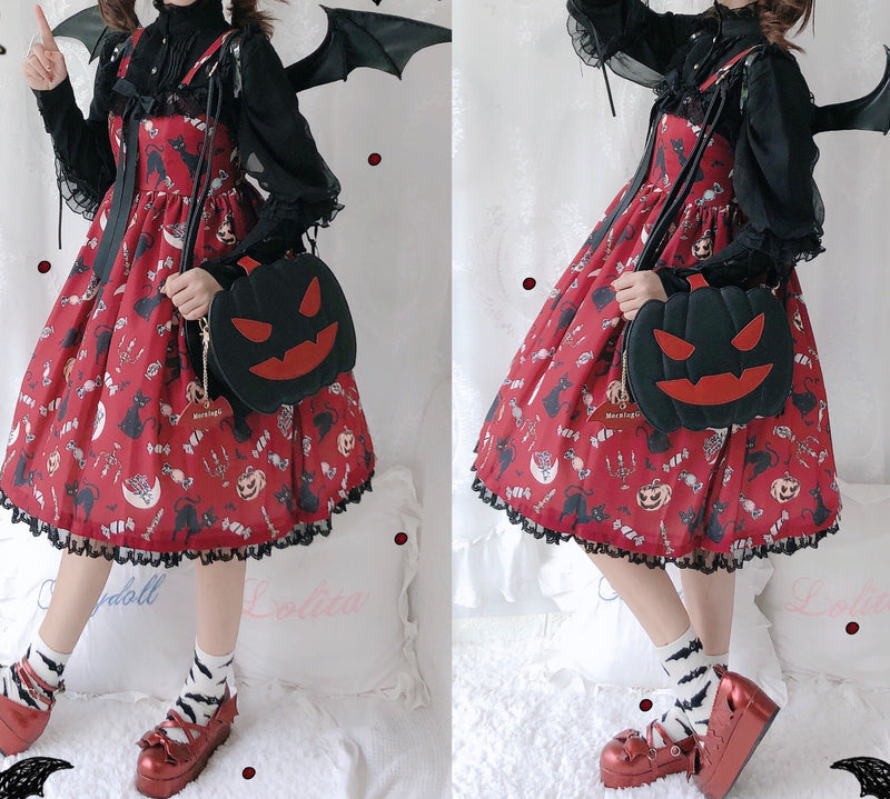 Bat Motif Pumpkin Bag