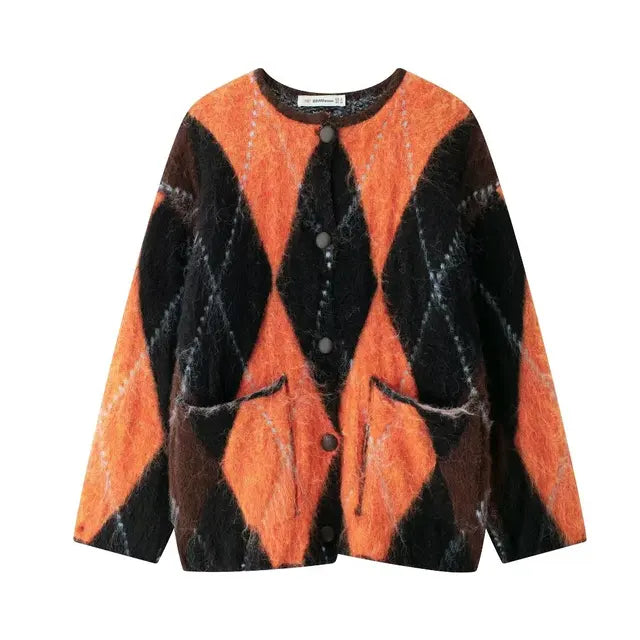 Knitted Cardigan Orange