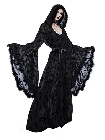Long Gothic Cape Black