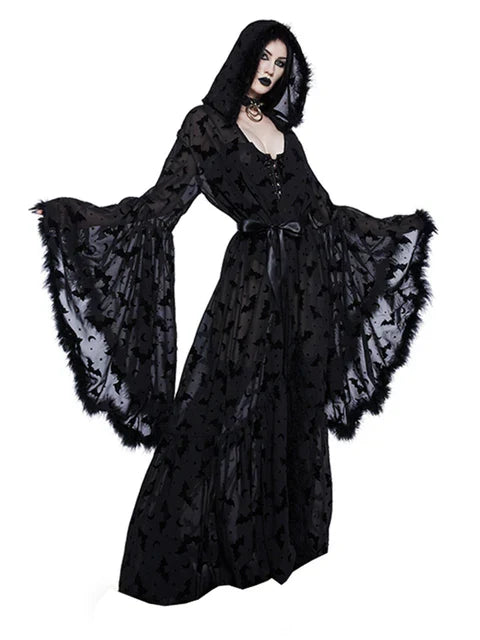 Long Gothic Cape Black