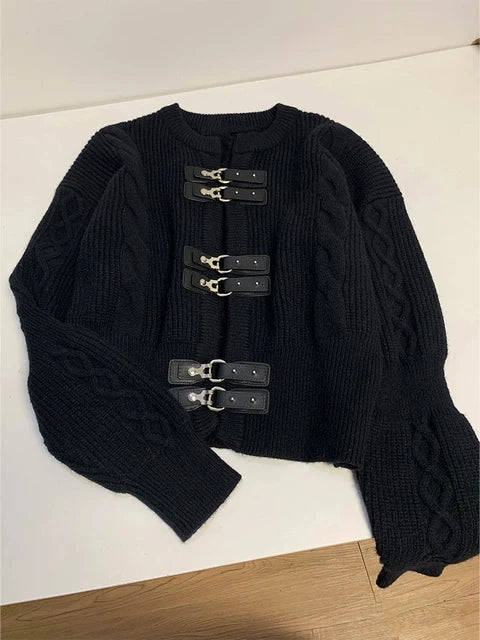 Gothic Knitted Cardigan Black