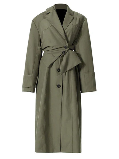 Loose Trench Coat Green