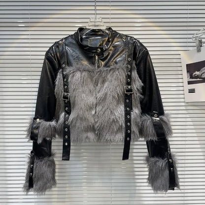 Faux Fur Jacket Black