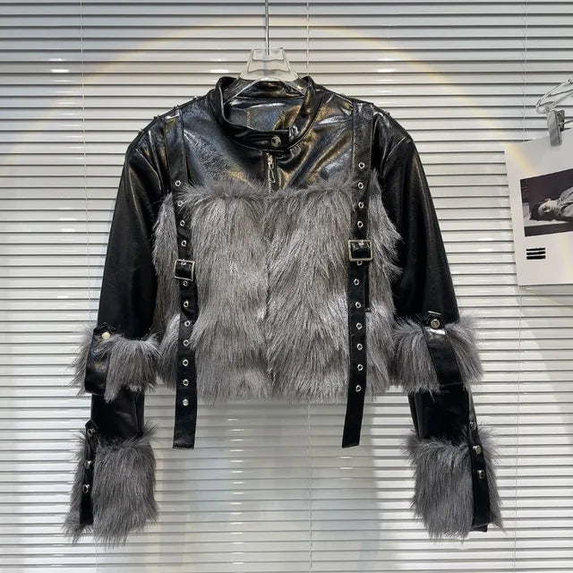 Faux Fur Jacket Black