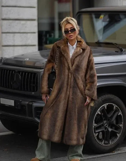 Winter Fur Coat Brown