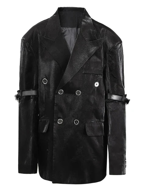 Leather Blazer Black
