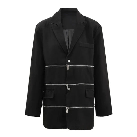 Zipper Blazer Black