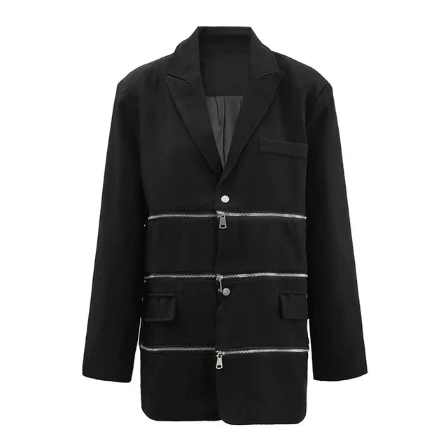 Zipper Blazer Black