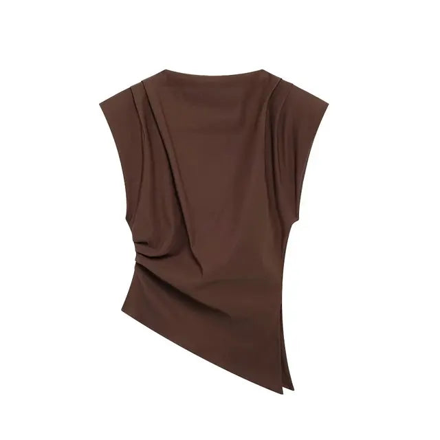 Sleeveless Top Brown