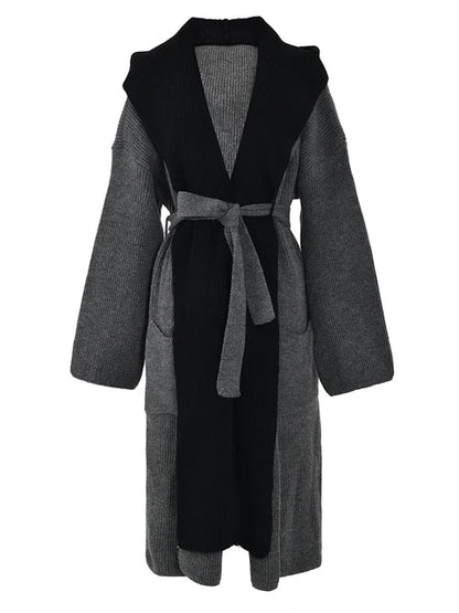 Hooded Cardigan Gray