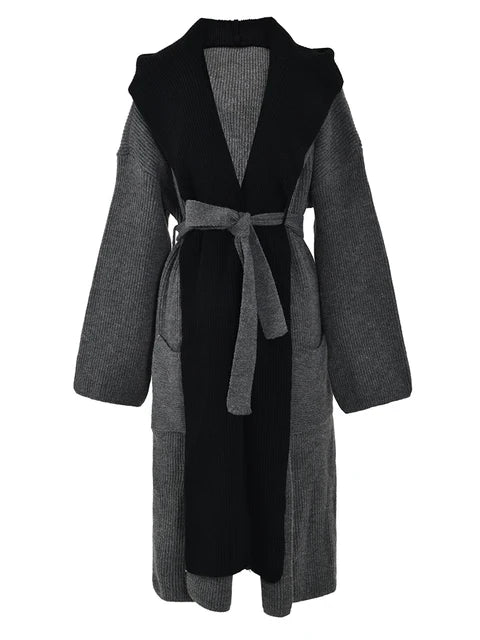 Hooded Cardigan Gray