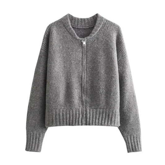 Zipper Sweater Gray